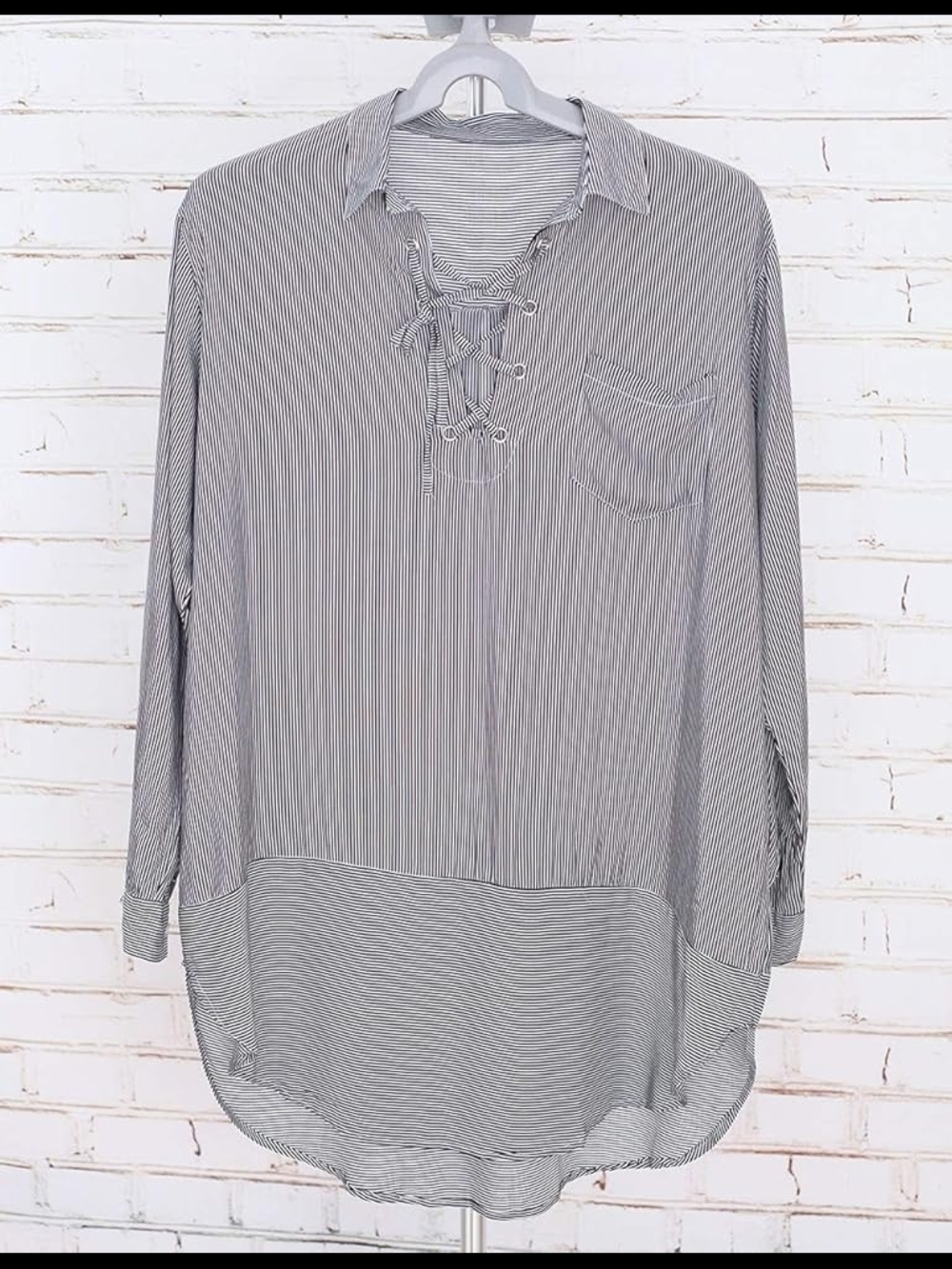 Womens Swim Cover Up Black Striped Beach Dress With Pocket One Size